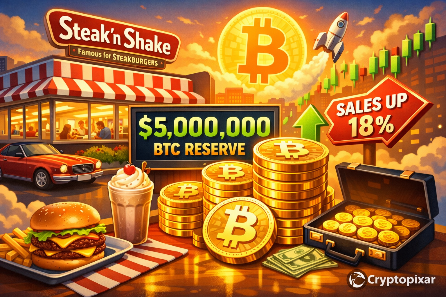 Steak ‘n Shake Boosts Bitcoin Reserve to $15 Million as In-Store Sales Surge 18 Percent
