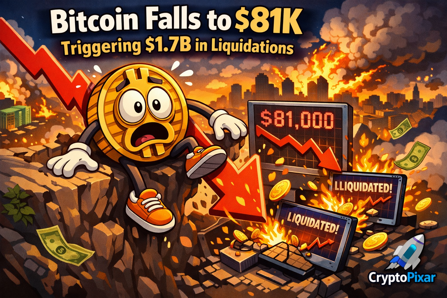 Bitcoin falls to 81K as $1.7B liquidations rock the crypto market amid global tension