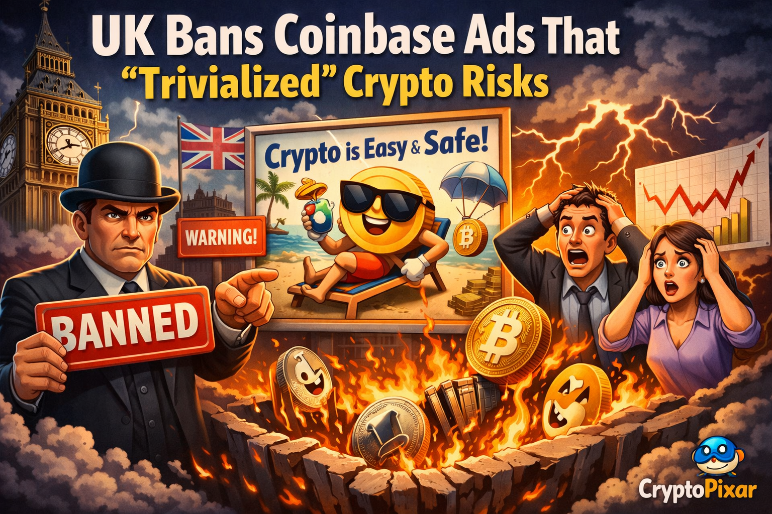 UK Bans Coinbase Ads for Downplaying Crypto Risks Amid Public Scrutiny