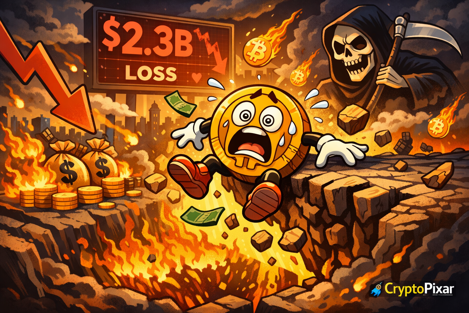 Bitcoin Faces $2.3 Billion Selloff in Largest Crash Since 2021 as Market Capitulation Deepens