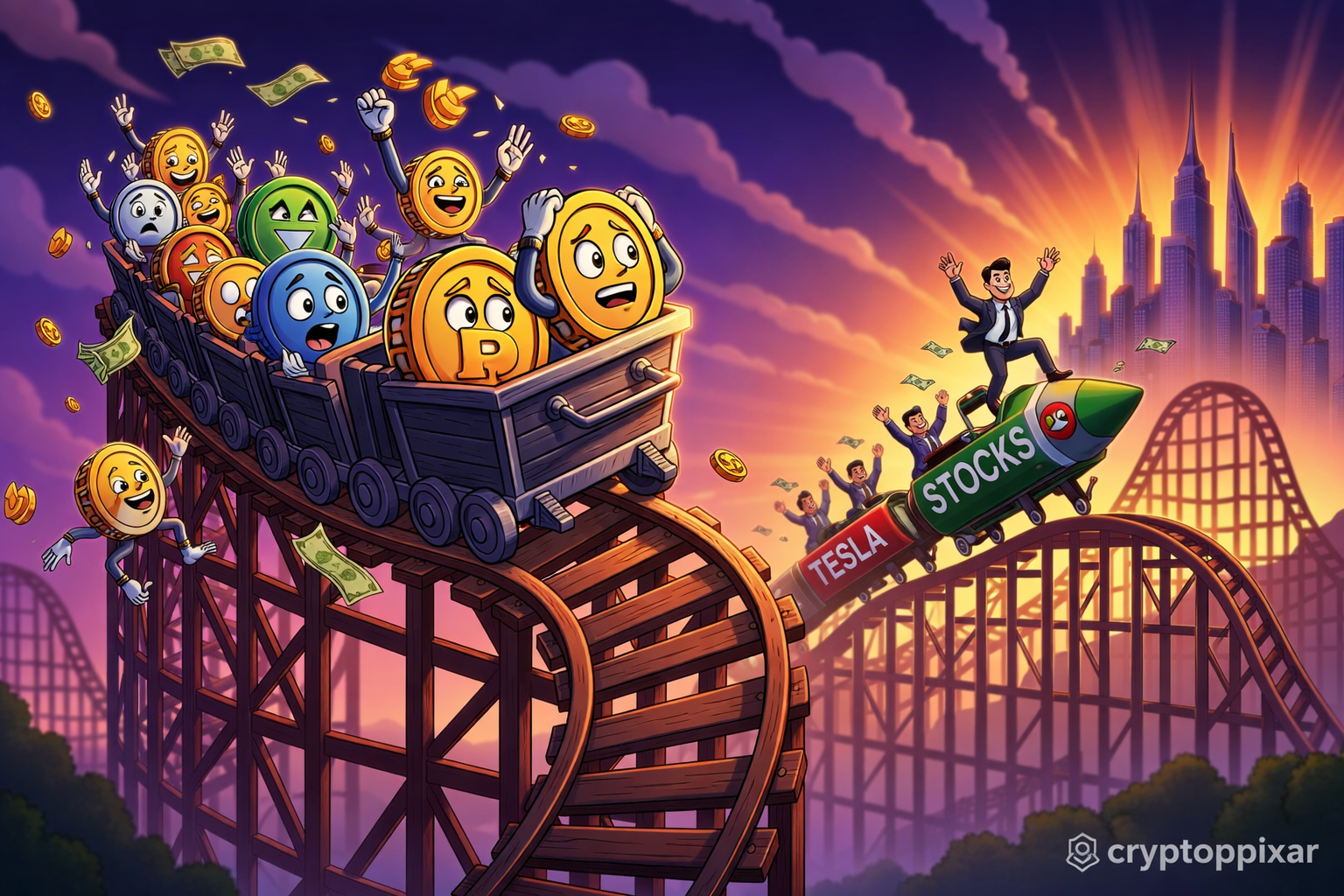 Crypto capital rotates from tokens to stocks as investors chase clarity and real returns