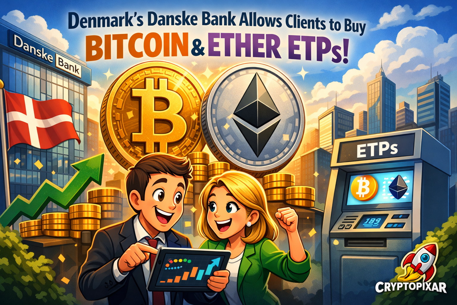 Danske Bank Opens Bitcoin and Ether ETP Access for Retail Investors as Crypto Demand Surges
