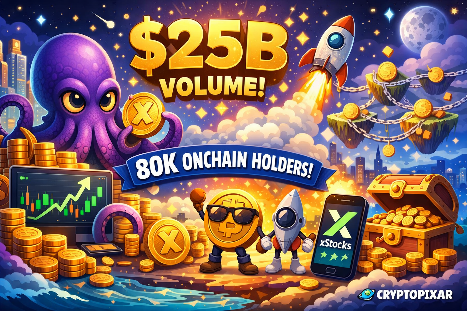 Kraken xStocks Surpasses $25 Billion Volume with Over 80K Onchain Holders