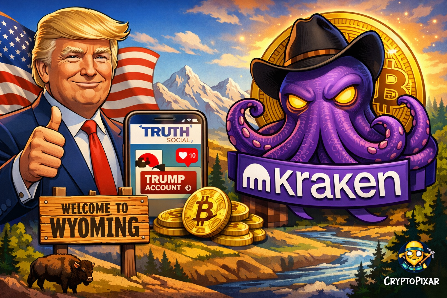 Kraken Backs Trump Accounts in Wyoming as Crypto Industry Aligns with Trump’s Economic Vision