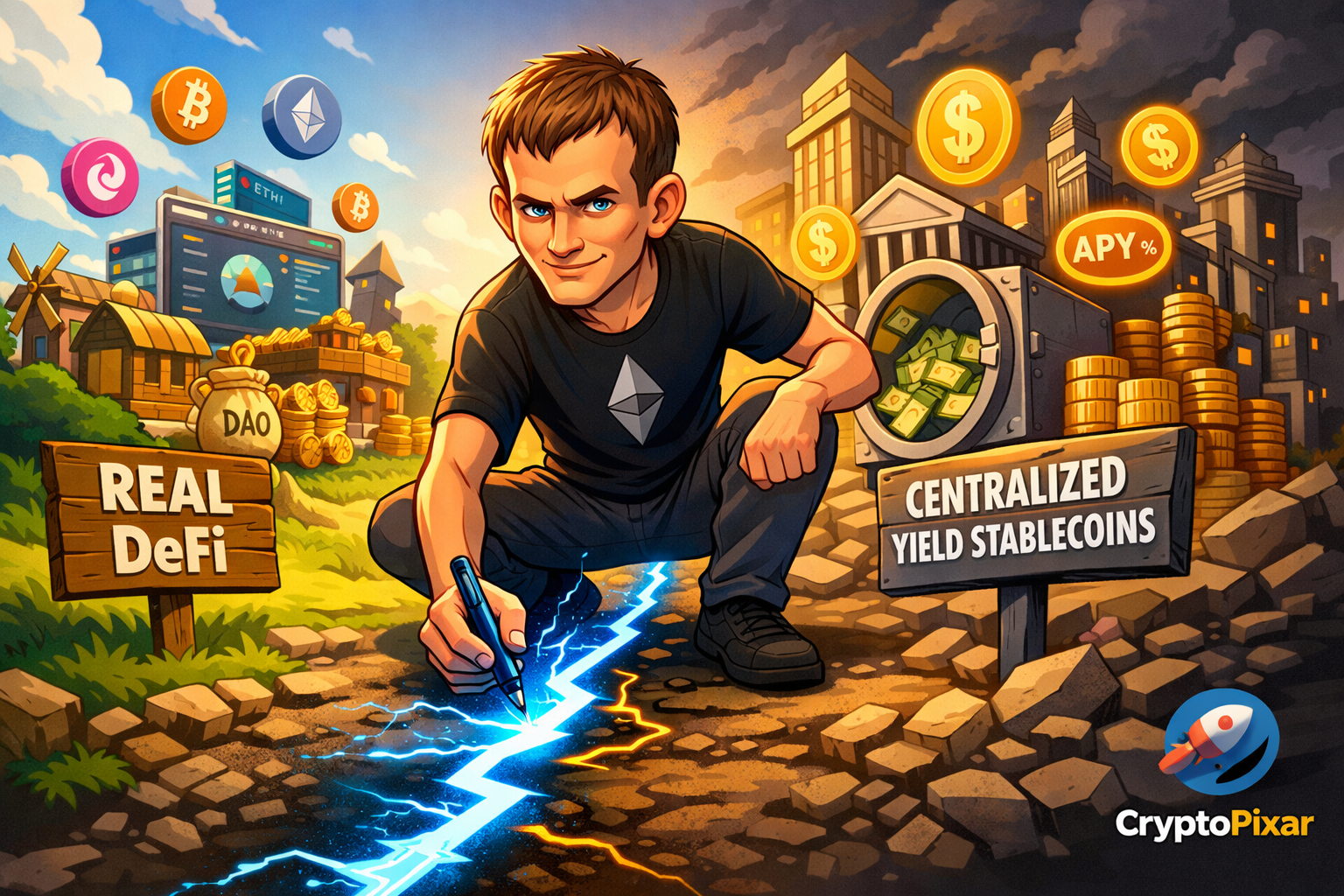 Vitalik Buterin Reframes Real DeFi Vision with Decentralized Stablecoin Alternatives