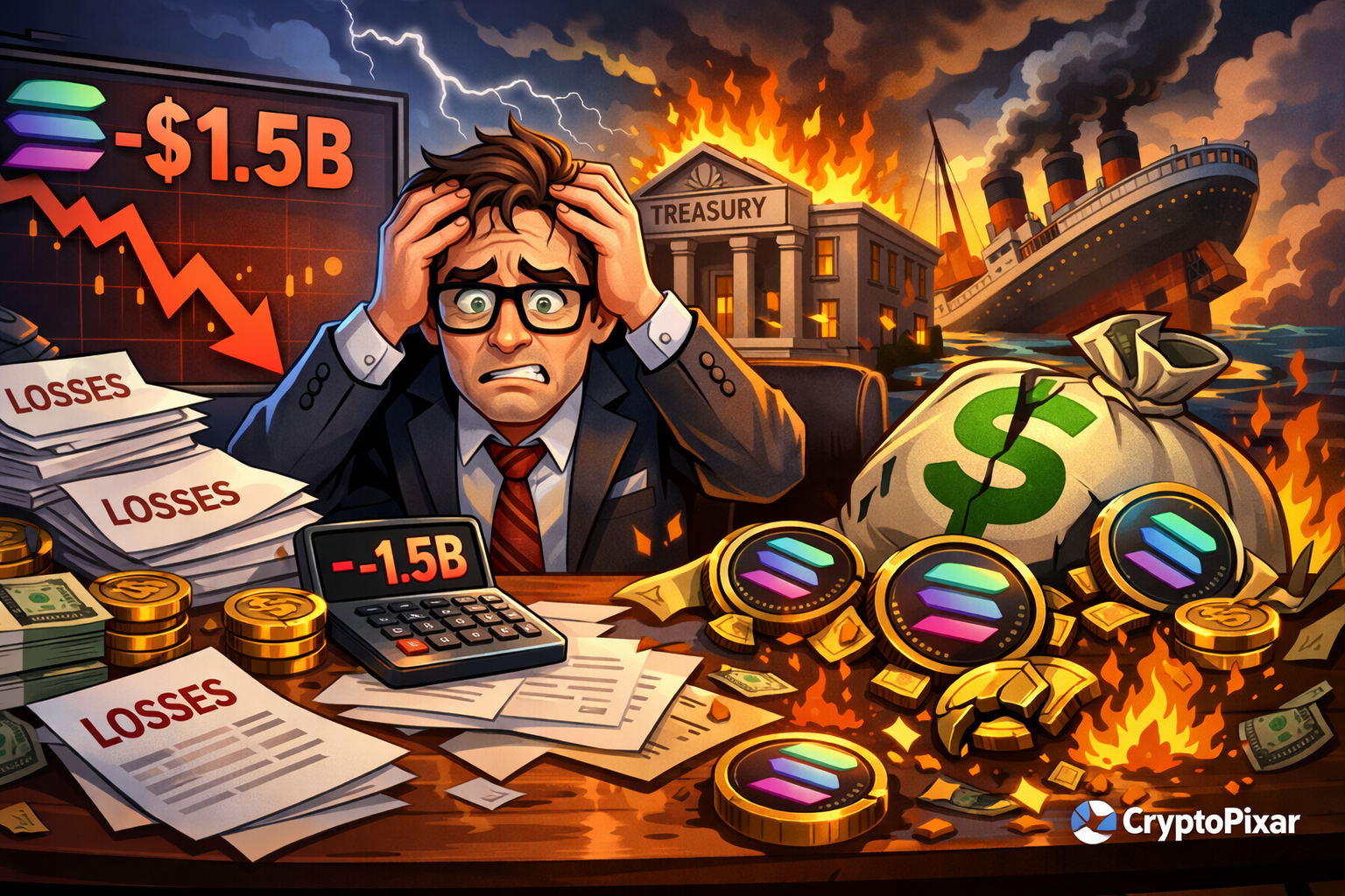 Solana Treasuries Face $1.5 Billion in Paper SOL Losses as Firms Halt Accumulation