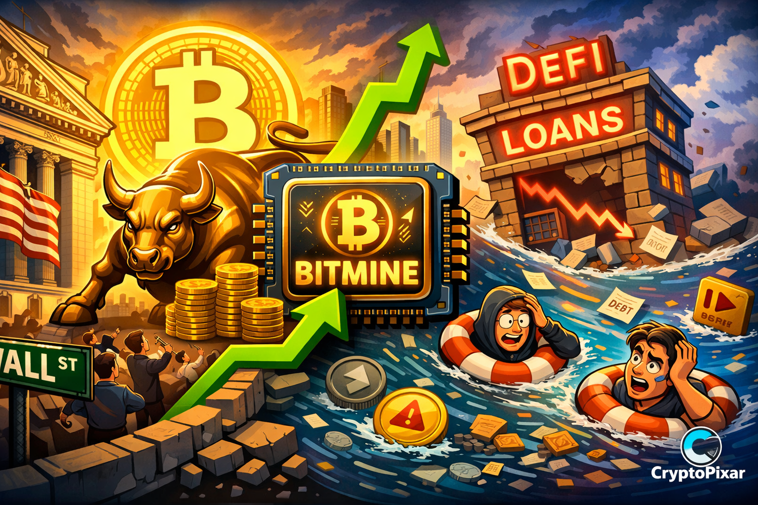 Wall Street Deepens Bitmine Stakes as DeFi Liquidity Crunch Squeezes Lenders