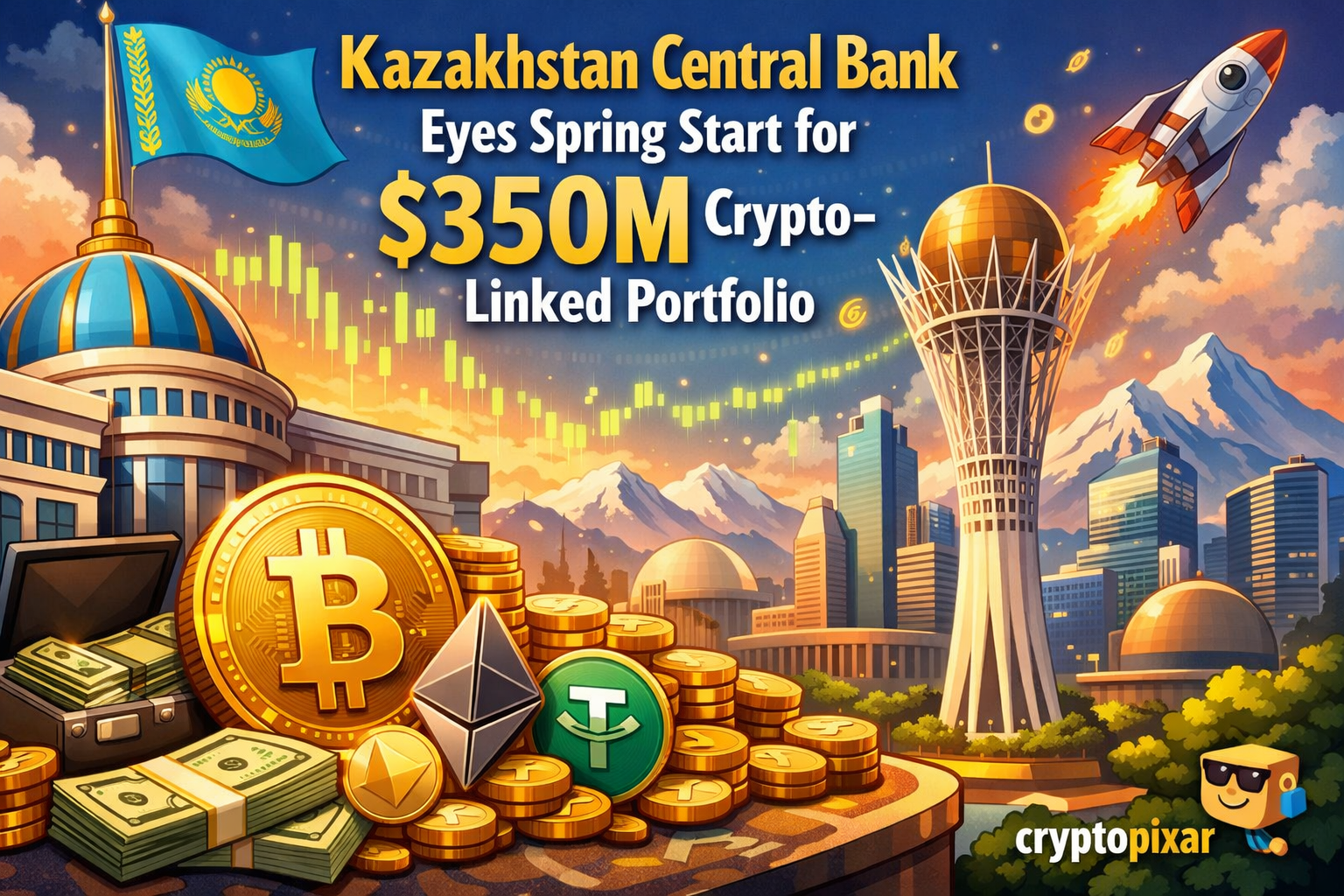 Kazakhstan Central Bank Eyes $350M Crypto Linked Portfolio Launch This Spring