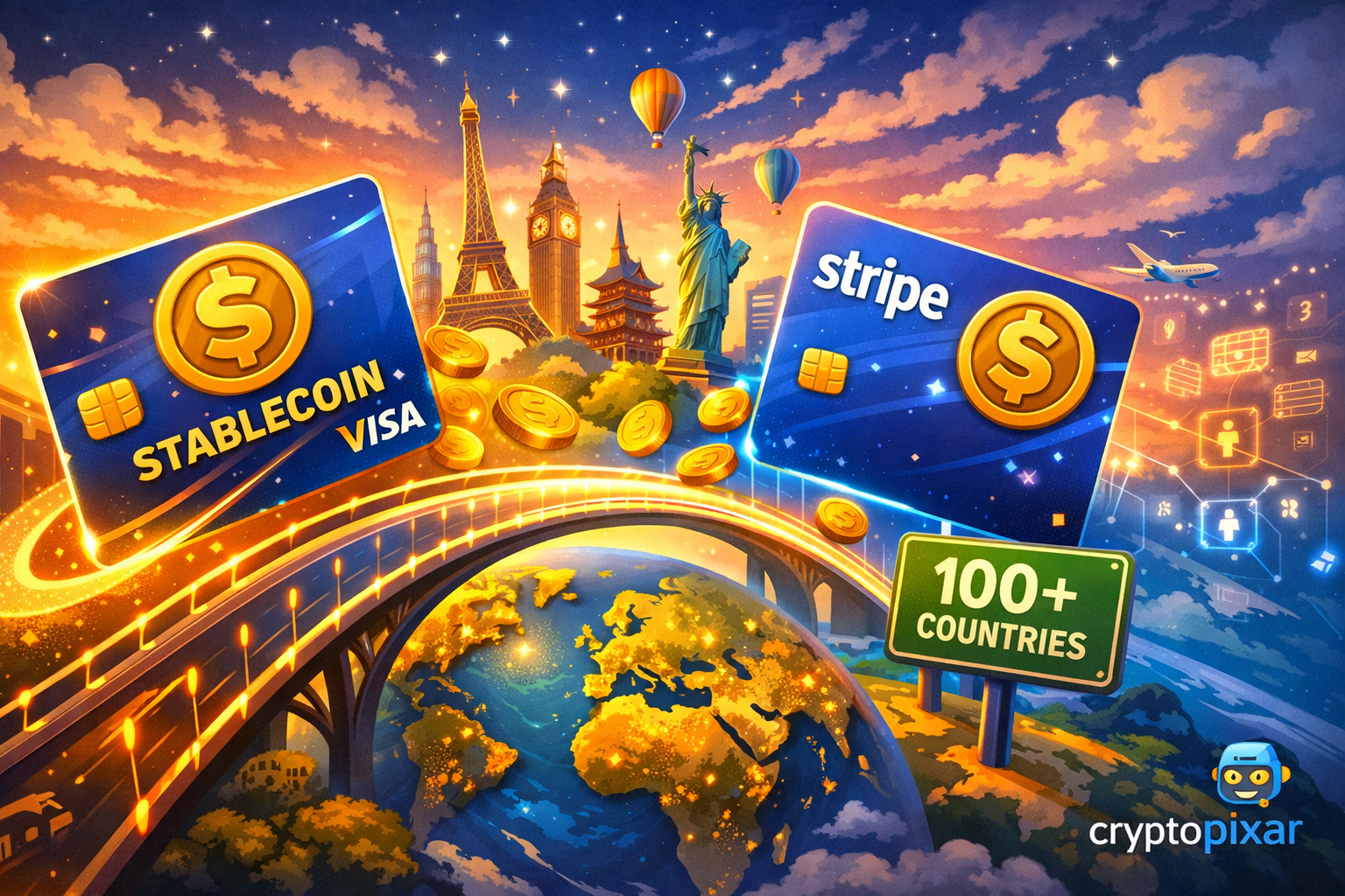 Visa and Stripe’s Bridge take stablecoin cards global with expansion to over 100 countries